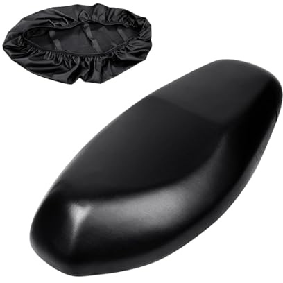 Genérico Funda Asiento Moto Universal, Funda Asiento Moto de Cuero Impermeable para Motocicleta Scooter Funda Sillín Impermeable de Piel, Válida para Todo Tipo de Scooters
