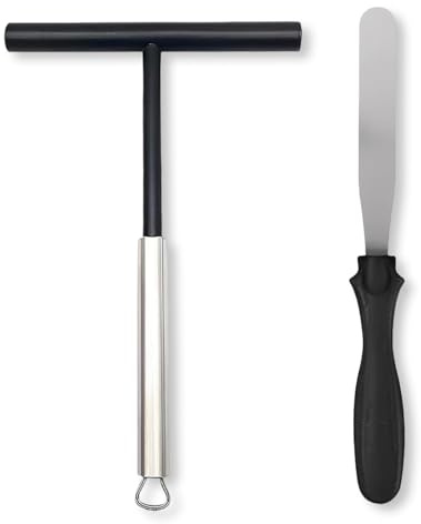 Targonix Juego de 2 distribuidores de masa para crepes con espátula, espátula para crepes y espátula para panqueques y accesorios para sartén y crepes, para cocina y cocción