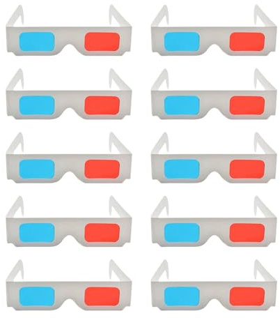 JOYOFREELY Gafas 3D Anaglifo de Cartón en Pack de 50 Piezas Lentes Bicolor Rojo y Azul, Ideales para Cine en Casa y Ordenador
