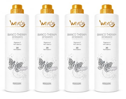 Bianco Therapy Detergente Enzimatico Professionale WEXÓR – Rigenera il Vero Bianco – Detersivo Liquido Concentrato per Bucato – 30 Trattamenti – 4 Unita da 750ml