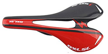 Rennradsattel aus Karbonfaser, Fahrradsattel, roter Sattel, MTB, Karbonfaser, RXL SL für Damen und Herren, 275 x 143 mm, Rot, 3 K, glänzend
