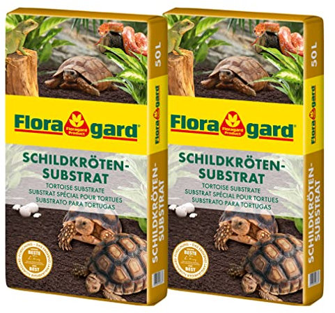 Floragard Schildkrötensubstrat 2x50l - natürliche Einstreu ohne Dünger - für Landschildkröten u. andere Reptilien - für Frühbeet, Überwinterung und für Terrarien - 100l