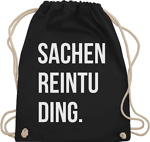 Shirtracer Turnbeutel Rucksack - Festival Zubehör - Sachenreintuding I Sachen Reintu Ding I - Unisize - Schwarz - hipster bag festival-bag geschenk weihnachten tu beutel