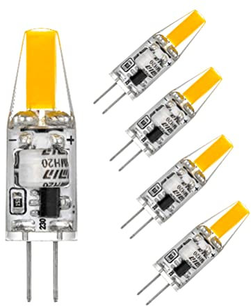HRYSPN G4 LED 220V, Lampadina LED G4 2W Equivalente a 20W Lampada Alogena Bianco Caldo 2700K 200 Lumen, Confezione da 5