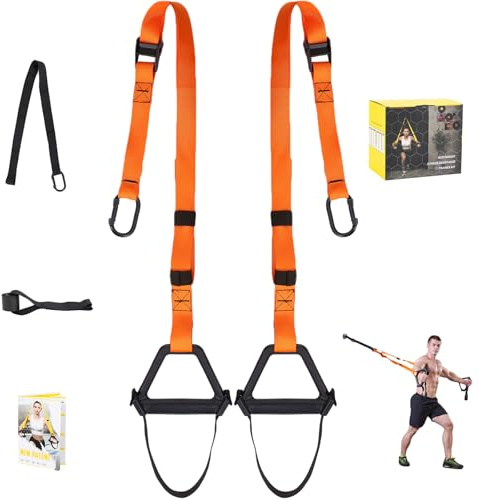 Moulyan Bodyweight Resistance Training Straps,Training straps Complete Home Gym Fitness Trainer kit for Full-Body Workout Easy Setup Gym Home Outdoors