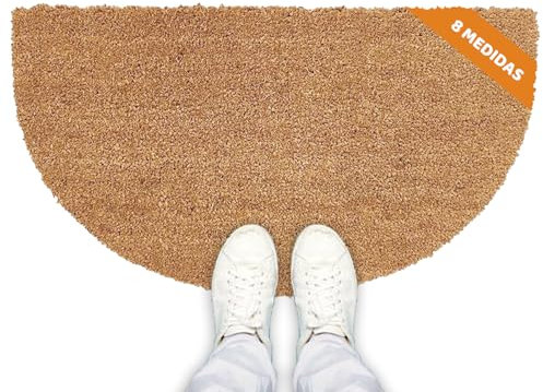 LUCA HOME - Felpudo Entrada casa 40x70cm semiluna - Felpudo Fibra de Coco con Base Antideslizante - Exterior e Interior - fácil de Limpiar, Resistente para hogar, Oficina, terraza y jardín