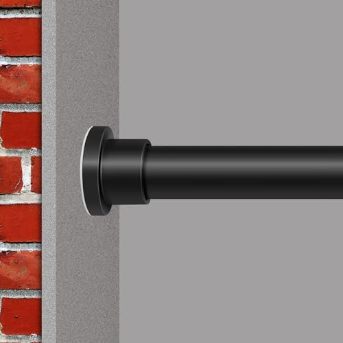 GOLDION Gardinenstange Multifunktionale Teleskopstange ohne Bohren 110-410cm Matt Schwarz Ausziehbare Klemmbar Vorhangstange - Extra Lange Teleskopstange - für Trennwand, Vorhang und Balkon