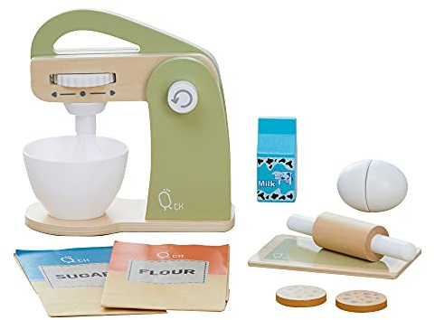 Teamson Kids Batteur pâtisserie 10 Accessoires de dinette Enfant garçon Fille Vert TK-W00007