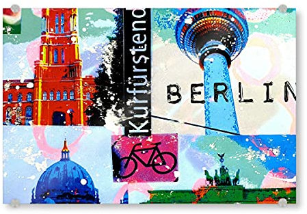 artboxONE Acrylglasbild 60x40 cm Städte Berlin Collage Bild hinter Acrylglas - Bild Berliner Dom Architektur Berlin