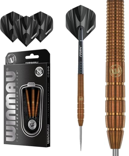 WINMAU Darren Herewini 24 Gramm Profi Wolfram Softip Dartpfeile Set mit Flights und Schäfte