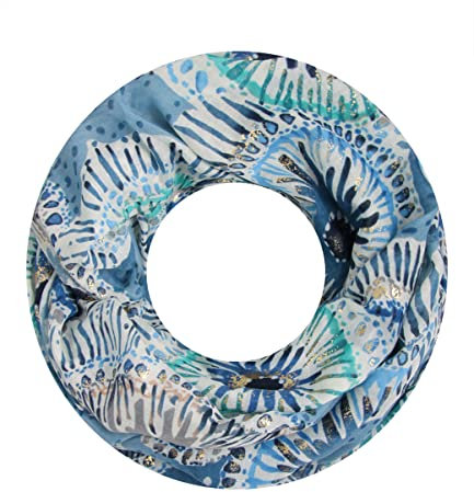 Majea Damen Loop Schal Schlauchschal Halstuch (880023) blau 4