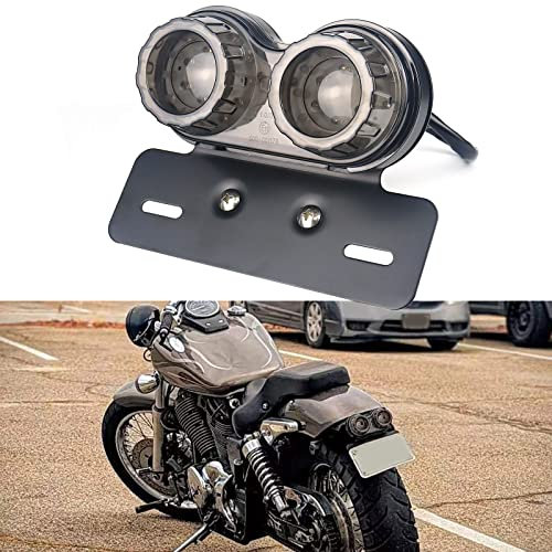 BREDUXSER Universel 40 LED Double Feu arrière de Moto Feu de Freinage,Indicateurs de Clignotant Lampe de marche avec Support de plaque d'immatriculation pour Chopper Street Bike Dirt