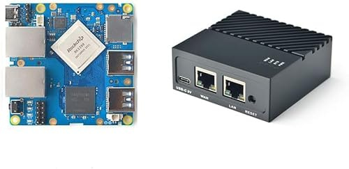 Nanopi R4S Mini Portable Travel Router OpenWRT mit Dual-Gbit/s-Ethernet-Ports 4 GB RAM LPDDR4 Basierend auf Rockchip RK3399 Soc für IOT NAS Smart Home Gateway (Without Mac chip)