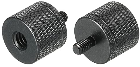 sourcing map 2Pack Mikrofonständer Adapter 1/4 Buchse x M4 Stecker Kamera Schraube Schwarz
