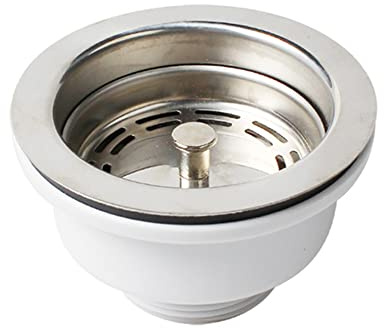 Stainless Steel Strainer Waste, 90Mm Stainless Steel Flange Sink Mini Basket Strainer Waste for Sink Opening 70-80Mm