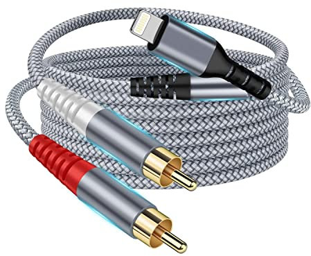Lightnig-Câble convertisseur RCA convertit en Y Câble audio stéréo Lightning RCA pour téléphone 14 13 12 11 XS XR X 8 7 Pad Pod, amplificateur de puissance, voiture, home cinéma, haut-parleur et