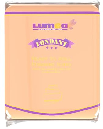 Dekozauber24 Premium Fondant, 500g, Rollfondant, in 17 Farben, weich und biegsam, essbar, Tortendeko Kuchen Deko (Pfirsich)