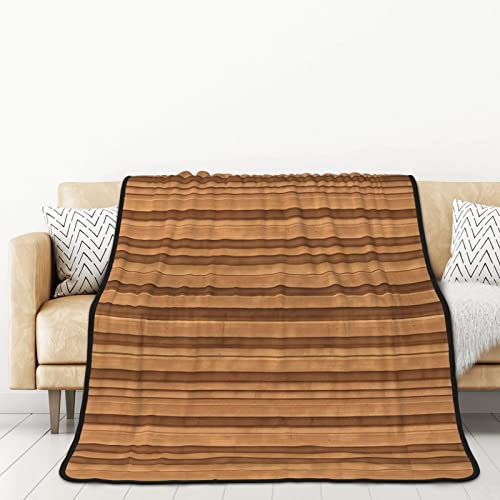 TORONG Original Holzfarbe Textur doppelseitige Flanelldecke für Autobetten und Nickerchen für Erwachsene eine warme und gemütliche Decke (152,4 x 203,2 cm)