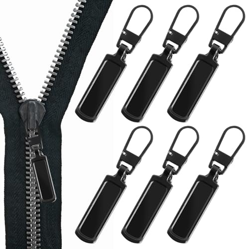 Aohcae 6 Stück Ersatzteile Reißverschluss Zipper, Universal Reißverschluss Reparatur Reissverschluss Zipper Reißverschluss Anhänger für Jacken Kleidung Hosen Jeans Gepäck Geldbörse Handtasche