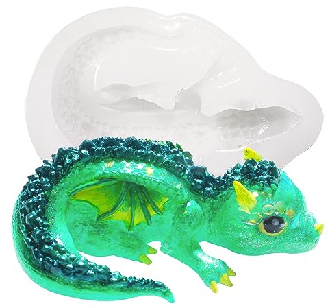 Silikon Form Drache Dinosaurier Gießform Tortendeko Epoxidharz Gips Beton Fondant