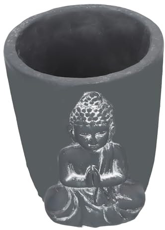 ABOOFAN Buddha Zementtopf Kleiner Blumentopf Blumentopf Buddha-Kopf Sukkulenten-Übertopf Kreativer Pflanzenbehälter Zement- Blumendekorationen Kopf-Übertopf Topf Fo