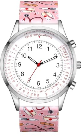 Avaner Uhr Schwesternuhr Pulsberechnung Silikon: Pulsuhr Arzt Arbeitsuhr Analog Quarzwerk Krankenschwesteruhr Pflegeruhr Armbanduhr Leicht Ablesbar für medizinisches Personal