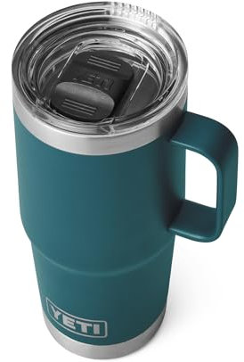 YETI Rambler 20 oz Travel Mug, Stainless Steel, Vacuum Insulated with Stronghold Lid, Agave Teal