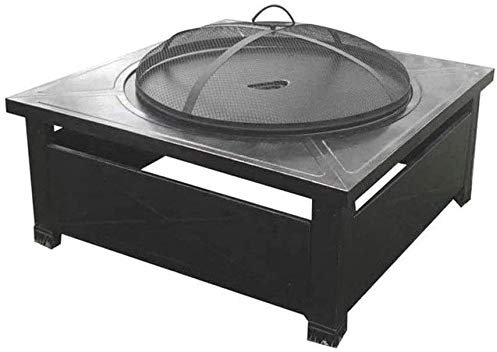 Bracieri da esterno Tavolo da braciere a legna, Camino quadrato multiuso, Cortile Patio Giardino Esterno Stufa a legna, Barbecue, Ghiacciaia, con telai per barbecue con copertura Cottura per barb