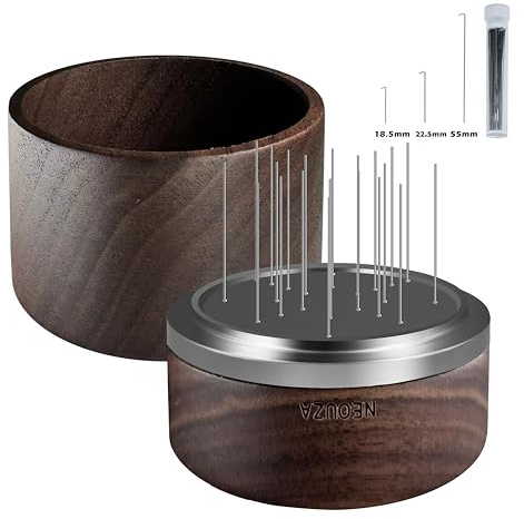 NEOUZA Palm WDT Drehbarer Espresso-Rührer mit Deckel, 24 Pins, 3 Längen, zuschneidbar, Verteiler-Nivellierer, Zubehör für Kaffeemaschinen, Siebträger (53 mm)