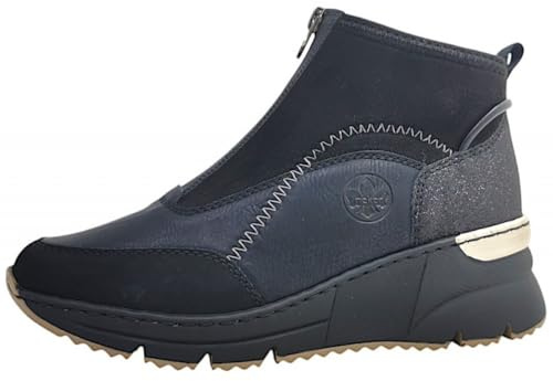 Rieker N6361 svarta sneakerstövlar med dragkedja, Svart 00, 41 EU