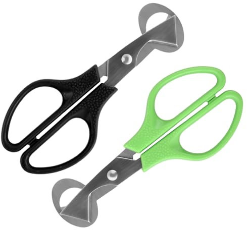 YILANJIN 2PCS Quail Egg Scissors, Anti-Rust Quail Eggs Opener, Shell Separator, Egg Shell Cutter, Small Quail Egg Cracker, Stainless Steel Cutting Egg Tools for Pigeon Quail Birds Egg Black Green