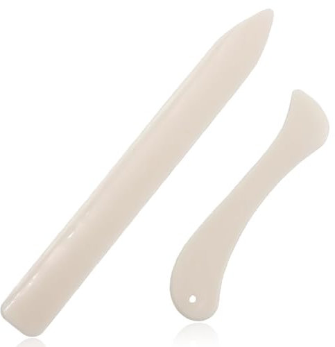 UEIOAVL Piegatrici per lavorazione carta Cartella in osso a 2 pezzi, coltello pieghevole per carta in legno, strumento di piegatura e cordonatura per rilegatura per cartoncino pieghevole