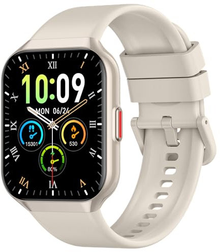 Smartwatch Herren mit Telefonfunktion,1.96 HD Uhr Damen mit Herzfrequenz SpO2 Stress Schlafmonitor,Alexa Integriert Watch,113+ Sportmodi Fitness Tracker, IP68 Wasserdichte für Android iOS 2024 weiß