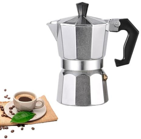 Espressokokare, premium italiensk kaffekokare, aluminium, espressobryggare för gas eller elektrisk keramisk spisplatta italiensk mockakanna, kaffebryggare för hem och camping. (300 ML/6 koppar)
