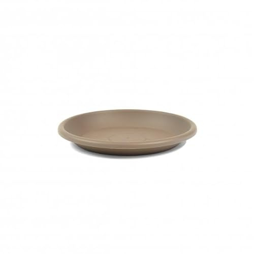 Soucoupe pour pot de fleurs, soucoupe ronde, en plastique, résistante au gel, résistante aux UV, imperméable, taupe, diamètre : 29 cm