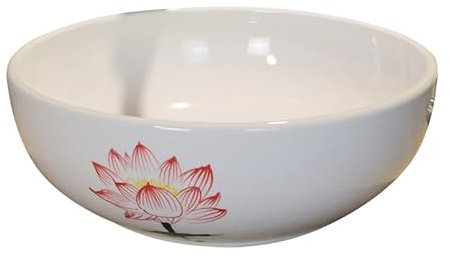 HADECOLL Vasque À Poser en Céramique pour Salle De Bain, Vasque Ronde pour Salle De Bain, Vasque Artistique, Meuble-Lavabo pour Salle De Bain