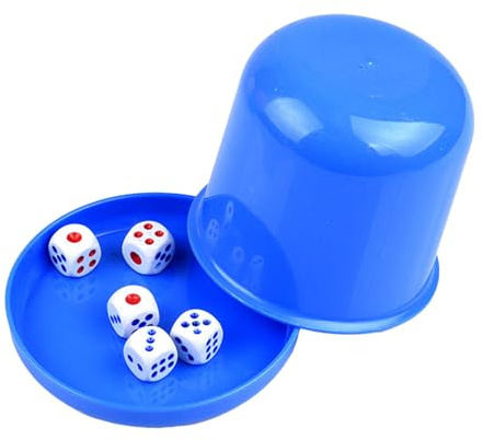Ensemble de dés et gobelets – Gobelet de Jeu Classique avec Jeu de dés | Gobelet à dés Pratique avec Cinq Cubes de Jeu pour Les Jeux de, Les Jeux de ou Les Voyages, idéal pour Les soirées