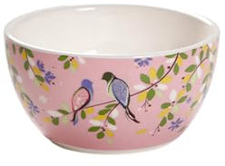 Ensaladera de cerámica creativa para ensalada de frutas con estilo de jardín en color esmaltado, pequeña y fresca personalidad, color rosa, cuenco pequeño de 4 pulgadas