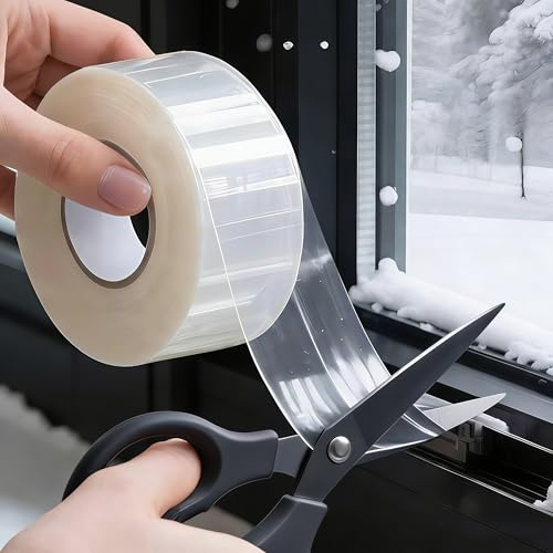 FSAIYIJ 5 cm X 20 m Window Weather Sealing Tape 5 mm Thick Waterproof Window Draft Seal for Winter
