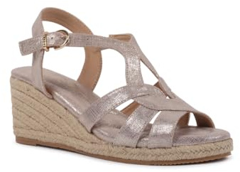 Paradox London Valerie Navy Wedge Sandals with Braided Jute Espadrille, Cushioned Footbed, Adjustable Ankle Strap (Nude, UK Footwear Size System, Adult, Women, Numeric, Medium, 4)