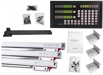 Linear Scale, DRO-3V Digital readout and 3 Pieces 0-1000mm Linear scales Encoder For Milling machine EDM Boring Machine Grating ruler for Mill Machine