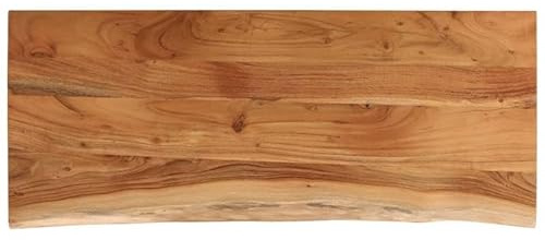 Eleganz Tavolo in legno massello di acacia con superficie naturale, 90 x 40 x 3,8 cm, bordo rettangolare dell'albero – durevole ed elegante per cucina, soggiorno o ufficio