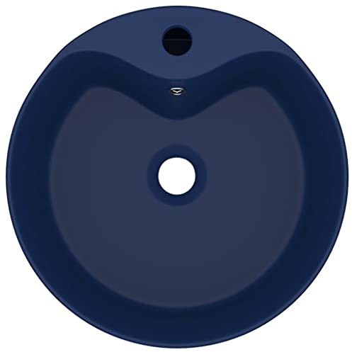 Generico Lavandino con Troppopieno Blu Scuro Opaco 36x13 cm in Ceramica,Articoli di ferramenta,Prodotti Idraulici,Articoli Idraulici,Lavandini,Lavandini Bagno,Blu,7.8 kg,147034