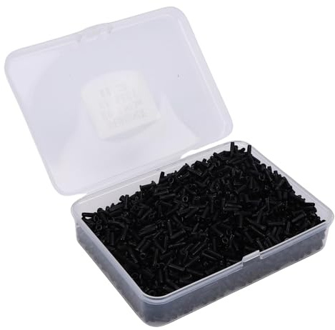 Dioche Ojales Cuerda de Bádminton Juego de Ojales de Bádminton Nylon 2,1 Mm Protector de para Raqueta de Protector de Cuerdas para Reemplazo y Mantenimiento - 7,5 Mm de Longitud Negro