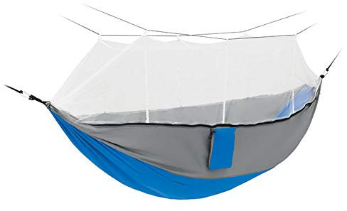 Stabile Outdoor Hängematte mit Moskitonetz bis 200 kg Tragkraft inkl. Befestigungsmaterial für Garten und Camping 260 x 140 cm von notrash2003