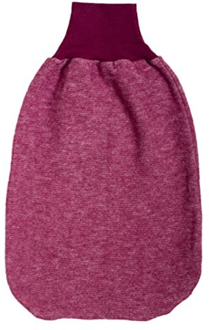 Cosilana Baby Strampelsack Fleece, 60% Wolle (kbT), 40% Baumwolle (KBA) (50 cm, Weinrot meliert)
