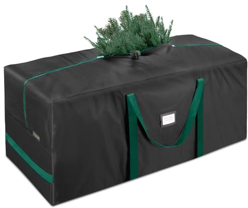 BALEINE 7.5 ft Christmas Tree Storage Bag, Heavy Duty 900D Oxford Fabric with Reinforced Handles and Dual Zippers Wide Opening, Extra Large Storage Container for Trees and Decorations (Black)
