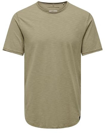 ONLY & SONS Herren Onsbenne Longy Tee Nf 7822 Noos T-Shirt, Beige, M EU