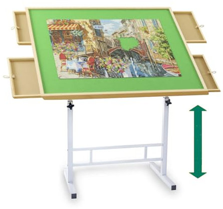 Fanwer 1500 Pieces Tilting Puzzle Table with 4 Drawers & Cover for Adults