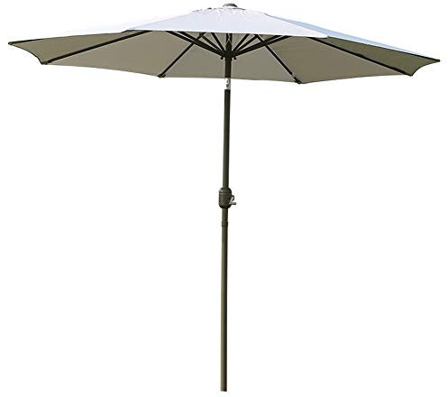 Parasol de Jardin Pliable Parasol de Jardin 2.4M 7.9Ft,Pour Terrasse Plage Piscine Marché,Protection UV,Grand Parasol de Patio Extérieur Rond avec Bouton Poussoir Inclinable et Manivelle
